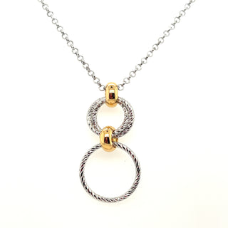 Fraboso Triple Diamond Cut Pendant with Smooth Golden Pieces
