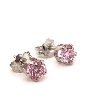 Pink Silver Studs
