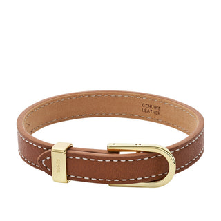 Fossil Ladies Heritage D-Link Brown Leather Strap Bracelet