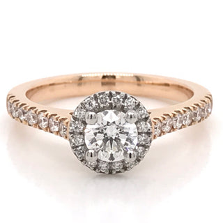 Hazel - 18ct Rose Gold Earth Grown Round Brilliant Cut Halo Diamond Engagement Ring