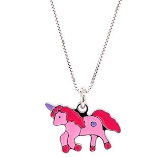 Pink Unicorn Sterling Silver Pendant