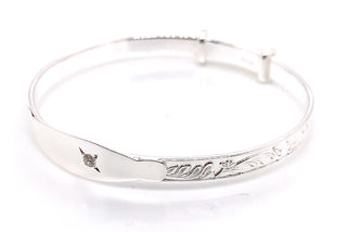 Sterling Silver Cz Baby Bangle