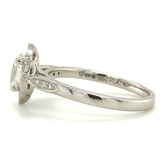 Brielle - Platinum 0.76ct Oval Halo Earth Grown Diamond Engagement Ring