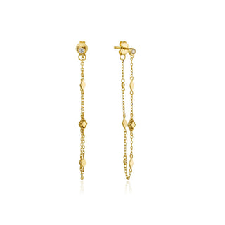 Gold Bohemia Chain Stud Earrings