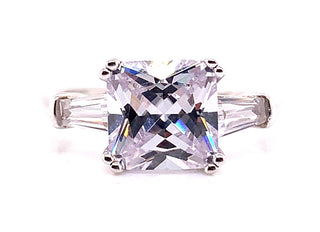 Sterling Silver Cushion CZ Ring