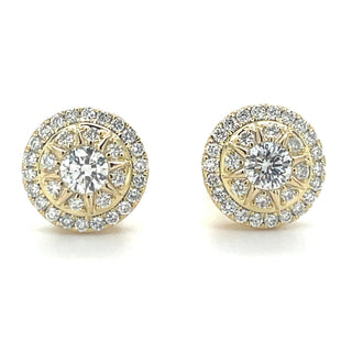 14ct Yellow Gold 0.60ct Laboratory Grown Diamond Cluster Earrings