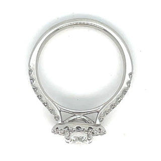 Kathryn - Platinum Laboratory Grown 1.50ct Round Brilliant Diamond Halo Engagement Ring With Castle Set Shoulders
