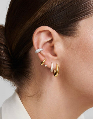 Ania Haie Gold Pavé Dome Huggie Hoop Earrings