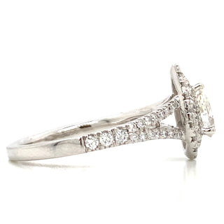 Lyra Platinum Pear Shaped Double Halo Earth Grown Diamond Engagement Ring With Split Band