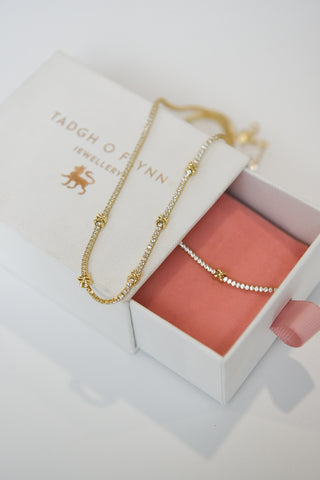 Golden Kiss Tennis Necklace & Bracelet Bundle