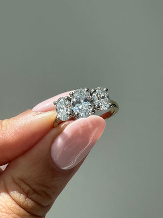 Angelina - 18ct Yellow Gold 2.56ct Laboratory Grown Oval Three Stone Diamond Engagement Ring