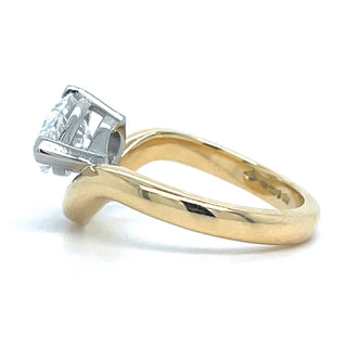 Cara - 18ct Yellow Gold 2.01ct Laboratory Grown Horizontal Pear Cut Diamond Shaped Band Ring