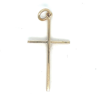 Vintage 9ct Yellow Gold Light Plain Cross Pendant