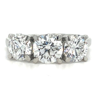 Platinum Laboratory Grown 2.56ct Three Stone Diamond Ring