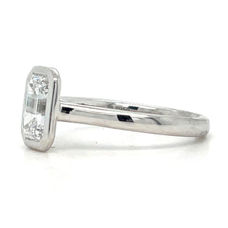 Freida - Platinum Laboratory Grown Rubover 1.60ct Emerald Cut Solitaire Diamond Ring