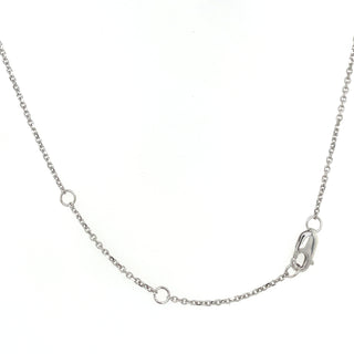 14ct White Gold Open Circle Baguette And Round Laboratory Grown Diamond Necklace