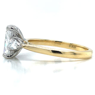 Celine - 18ct Yellow Gold Laboratory Grown 1.71ct Radiant and Pear Three Stone Diamond Engagement Ring