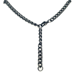 Gents Stainless Steel Black Curb 22” Necklace