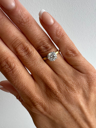 Hailey - 18ct Yellow Gold 1.40ct Laboratory Grown Round Brilliant Solitaire with Hidden Halo
