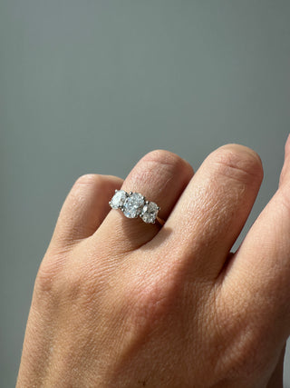 Angelina - 18ct Yellow Gold 2.56ct Laboratory Grown Oval Three Stone Diamond Engagement Ring