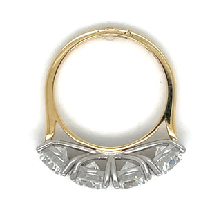 18ct Yellow Gold Laboratory Grown 4ct Round Brilliant Four Stone Diamond Ring