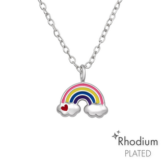 Children’s Sterling Silver Small Rainbow Necklace.