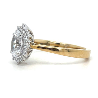 9ct Yellow Gold Lady Di Cz Cluster Ring