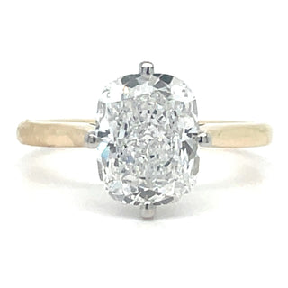 Aoife - 14ct Yellow Gold Laboratory Grown Cushion Solitaire With Hidden Diamond Halo