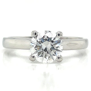 Fay - Platinum Laboratory Grown 1ct Four Claw Round Brilliant Diamond Solitaire Ring