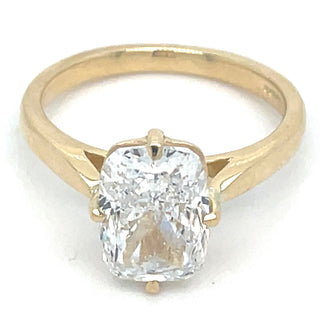 Sage - 18ct Yellow Gold 3.02ct Laboratory Elongated Cushion Solitaire Diamond Engagement Ring