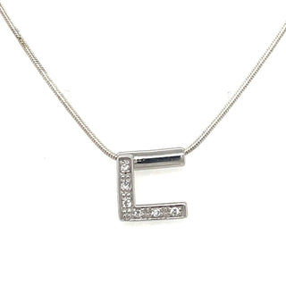 Sterling Silver Cz Necklace With Initials