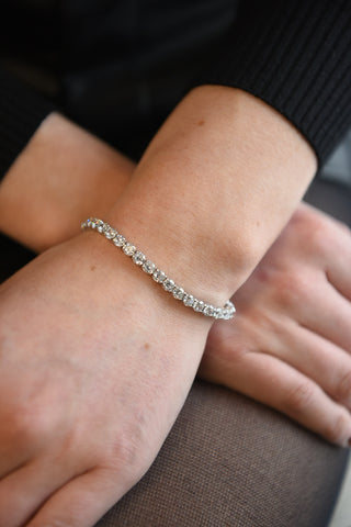 4mm Sterling Silver Rhodium Plated Tennis Bracelet