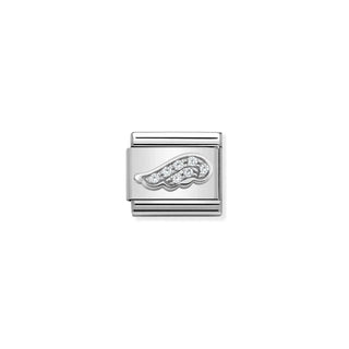 Composable Classic SYMBOLS in stainless steel , enamel and 925 sterling silver White Wing