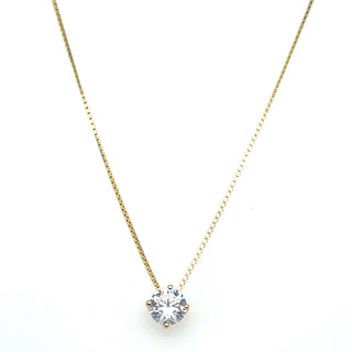 Golden Round Cz Pendant