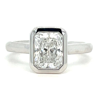 Beatrice - Platinum Laboratory Grown Rubover 1.52ct Radiant Cut Solitaire Diamond Ring