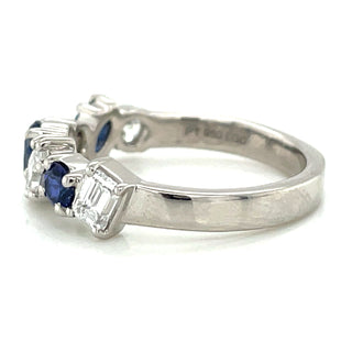 Platinum Mixed Stone Laboratory Grown Sapphire & Diamond Ring