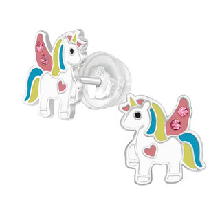 Children’s Sterling Silver Mulit-Coloured Unicorn Earring’s