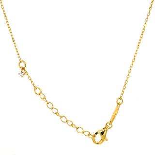Golden Open Clover Cz Pendant Necklace