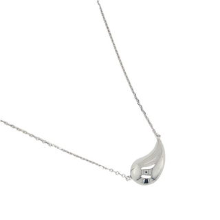 9ct White Gold Small Teardrop Necklace