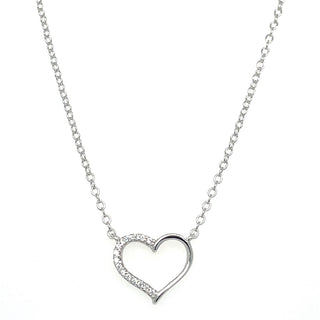 Sterling Silver Cz Heart Pendant