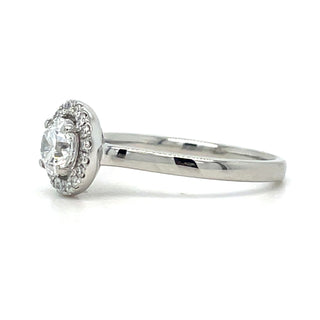 Colette - Platinum Laboratory Grown 1.01ct Round Brilliant Single Halo Diamond Ring