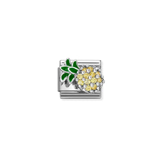 Composable Classic SYMBOLS steel, enamel and sterling silver CZ Yellow Pineapple