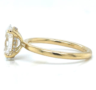 Millie - 18ct Yellow Gold 2.18ct Laboratory Grown Oval Solitaire with Hidden Halo