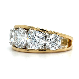 18ct Yellow Gold Laboratory Grown 3.53ct Five Stone Round Brilliant Diamond Ring
