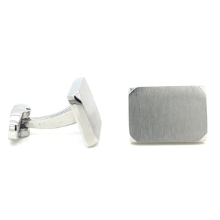 Stainless Steel Brushed And Shiny Rectangle Cufflinks