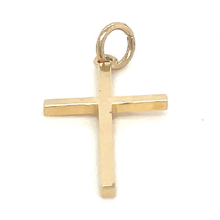 Vintage 9ct Yellow Gold Plain Slim Cross Pendant