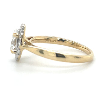 Maeve - 14ct Yellow Gold 0.93ct Oval Halo Laboratory Grown Diamond Engagement Ring