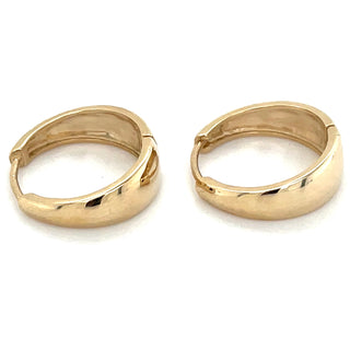 9ct Yellow Gold Tapered Hoop Earrings