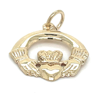 Vintage 9ct Yellow Gold Small Claddagh Pendant
