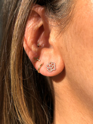 9ct Rose Gold Diamond Flower Earrings